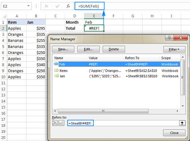 how to open name manager in excel for mac